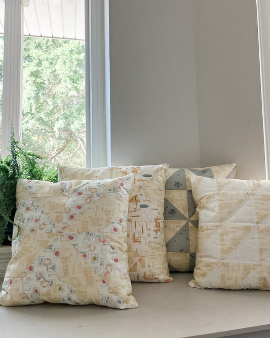 A Love Story in Fabric +  Quilted Pillow Tutorial