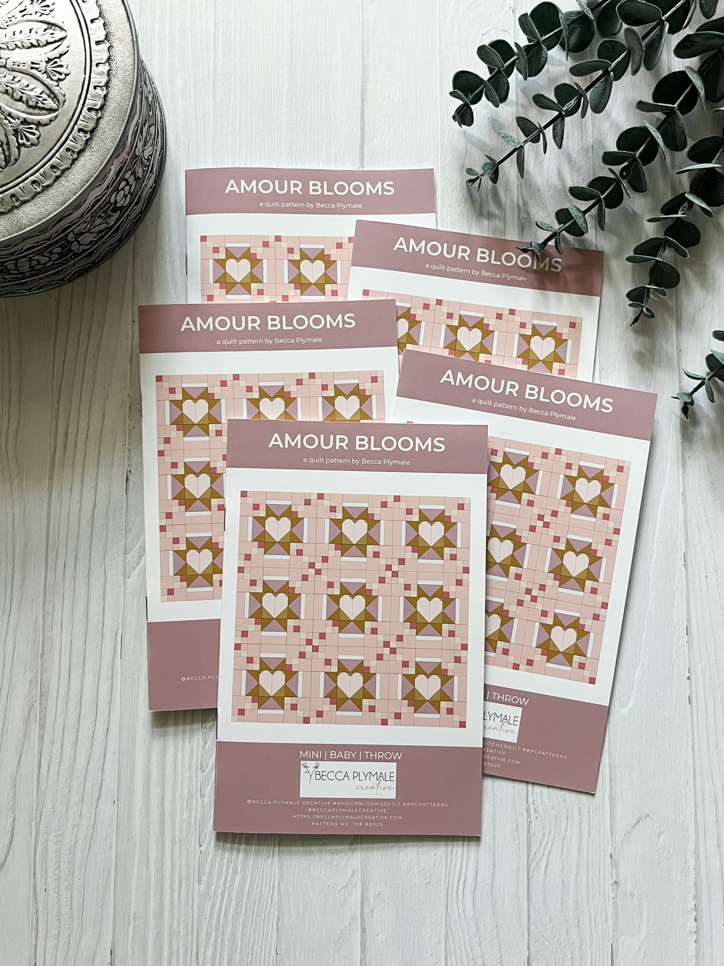 Wholesale Amour Blooms Paper Quilt Pattern - Printed Pack of 5