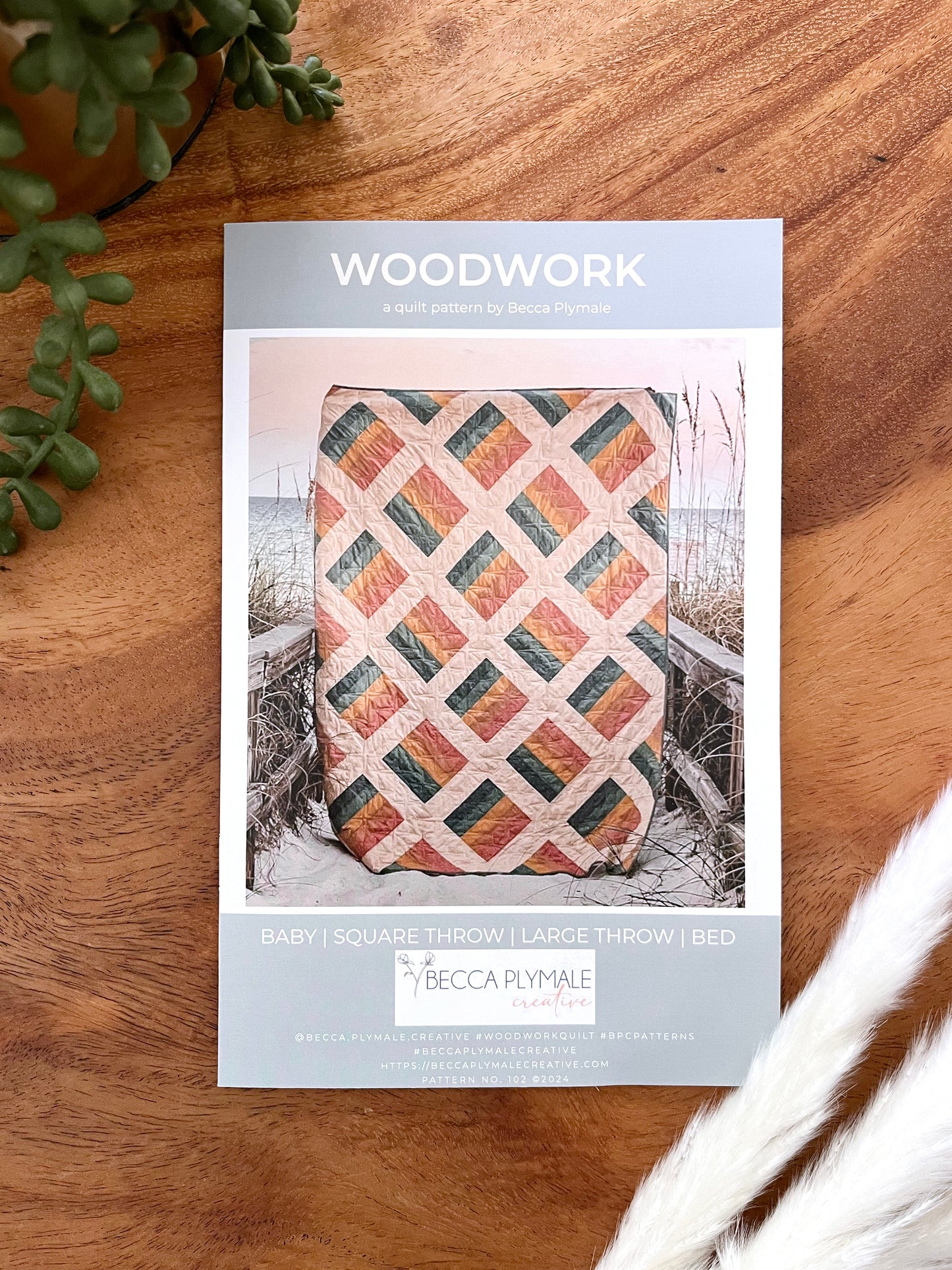 Wholesale Woodwork Quilt Pattern - Printed Pack of 5