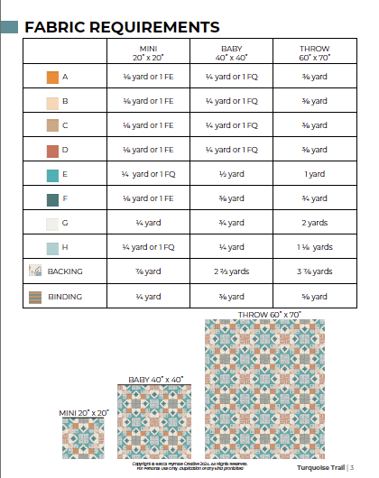 Turquoise Trail Quilt Pattern - Digital PDF Download