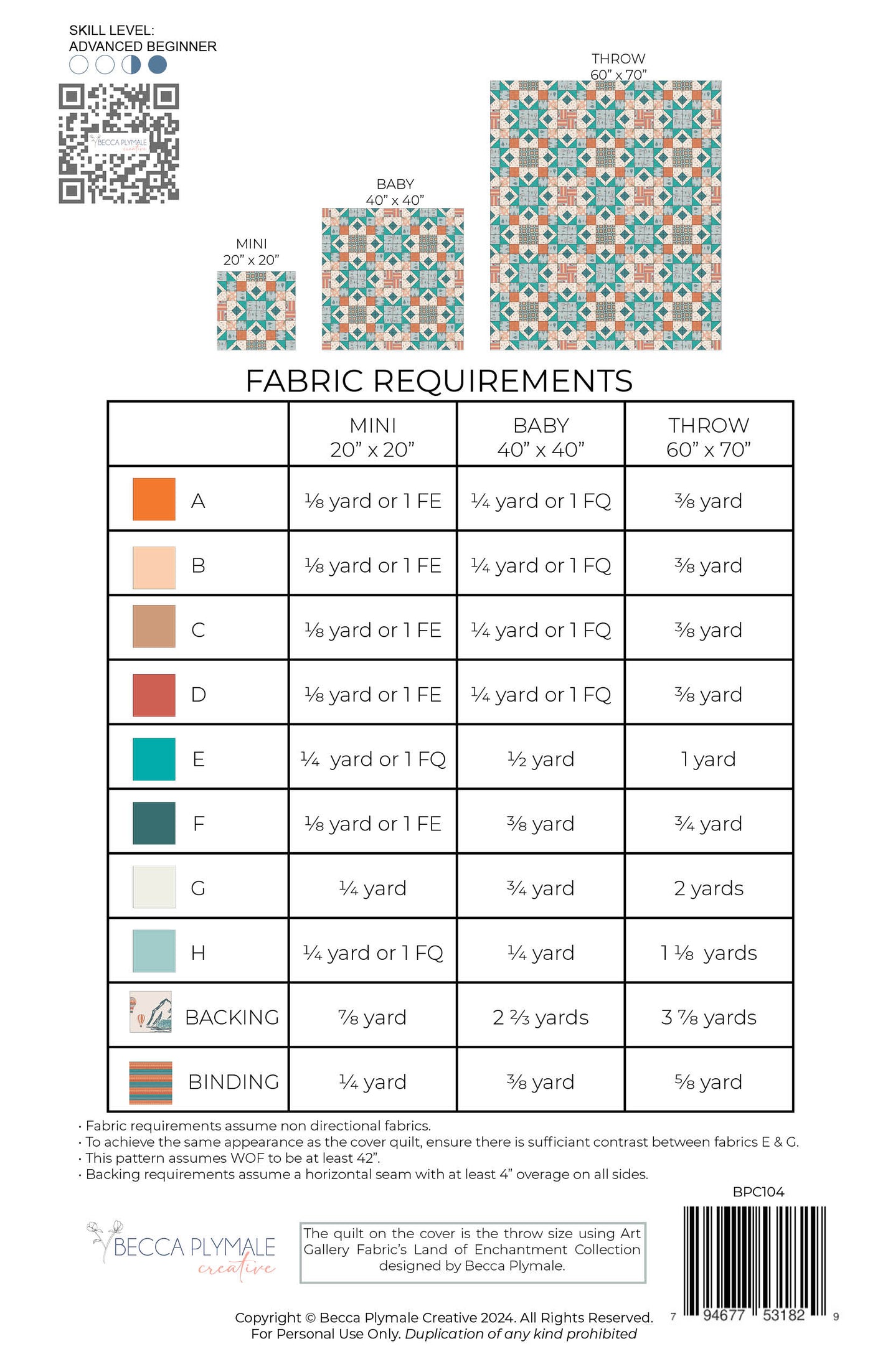 Turquoise Trail Paper Quilt Pattern – Becca Plymale Creative